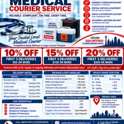 Anitas Medical Courier and Delivery Service - Latest flyer with discounts!