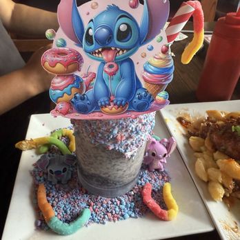 Bell City Diner - Special lilo and stitch shake, it came with a cupcake on top! - Diners Near Me - Bristol, Connecticut
