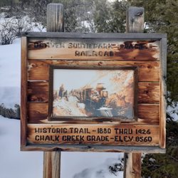 Narrow gauge historic railroad trailhead