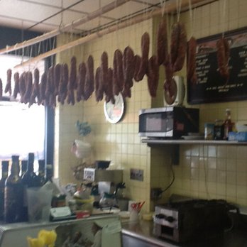 Sacco's Meat Market - sausage hanging from the ceiling - Meat Shops Near Me - Elizabeth, New Jersey Sacco's Meat Market - sausage hanging from the ceiling - Meat Shops Near Me - Elizabeth, New Jersey