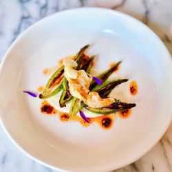 The Cooks' House - Chargrilled milkweed pods with fried egg sauce - this stole the show for me. Tasted like grilled okra.