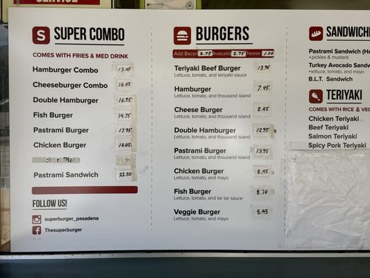 Menu photo 1 Super Burger Pasadena, CA