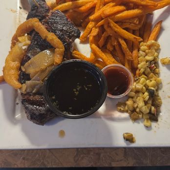 Adirondack Pub & Brewery - Steak, Sweet Potato fries, and corn. - Breweries Near Me - Lake George, New York Adirondack Pub & Brewery - Steak, Sweet Potato fries, and corn. - Breweries Near Me - Lake George, New York