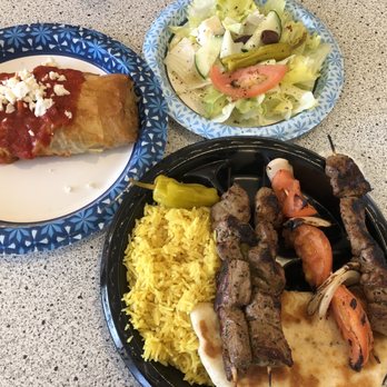 Mykenos Mediterranean Grill - two plates of food - Greek Near Me - Wausau, Wisconsin Mykenos Mediterranean Grill - two plates of food - Greek Near Me - Wausau, Wisconsin