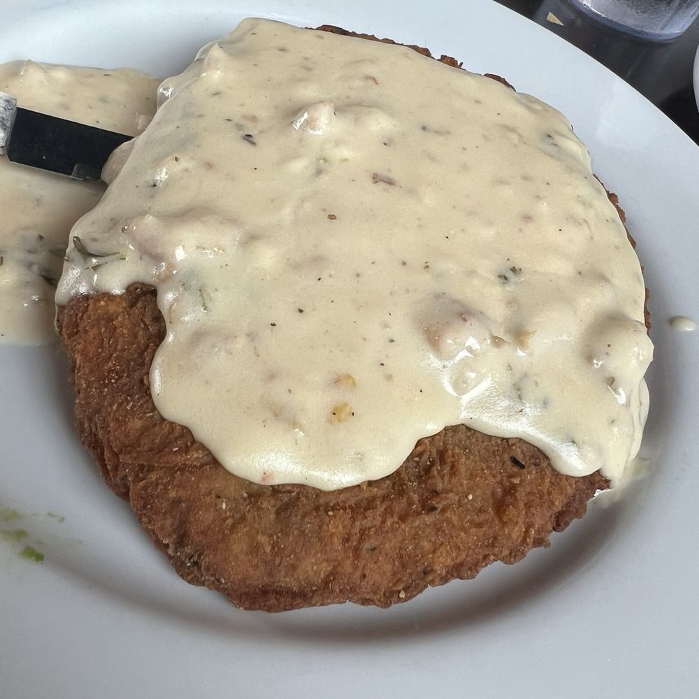 The Mimosa House - Country 8 oz Chicken Fried Steak and Eggs with choice potatoes - New American Near Me - Folsom, California