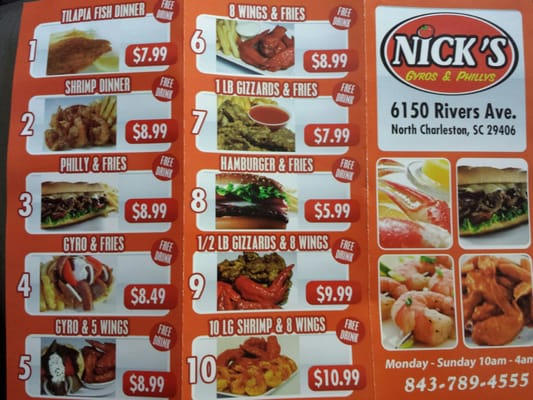 Menu photo 3 Nicks Gyro & Philly North Charleston, SC