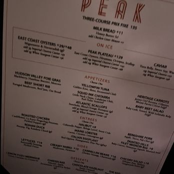 Peak with Priceless Restaurant & Bar - Feb. 2024 Menu - New American Near Me - New York, New York