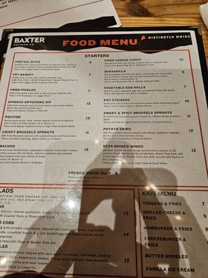 Menu photo 1 The Pub at Baxter Lewiston, ME Menu photo 1 The Pub at Baxter Lewiston, ME