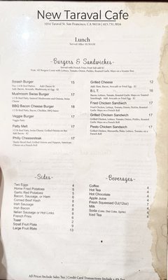 Menu photo 3 New Taraval Cafe San Francisco, CA
