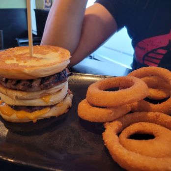 Bollocks Pub & Kitchen - Double grilled cheese burger things the hubby ordered - British Near Me - Pickering, Ontario Bollocks Pub & Kitchen - Double grilled cheese burger things the hubby ordered - British Near Me - Pickering, Ontario