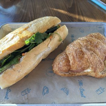 Mi Sant - Banh mi (excellent) and ham and cheese croissant sandwich (just okay) - Bakeries Near Me - Roseville, Minnesota