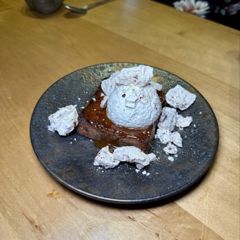 Golden Gai - Chocolate Soy Brownie - miso caramel, caramelized white chocolate, freeze dried ice cream, whipped cream - Izakaya Near Me - Pittsburgh, Pennsylvania Golden Gai - Chocolate Soy Brownie - miso caramel, caramelized white chocolate, freeze dried ice cream, whipped cream - Izakaya Near Me - Pittsburgh, Pennsylvania
