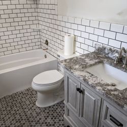 LR Rhoades Construction - Recent bathroom remodel, check out all this tile!