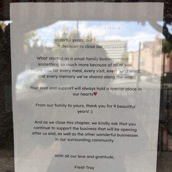Fresh Tray - Very sad to see them go. Was really delicious chicken, they will be missed. - Chicken Shop Near Me - Concord, California Fresh Tray - Very sad to see them go. Was really delicious chicken, they will be missed. - Chicken Shop Near Me - Concord, California
