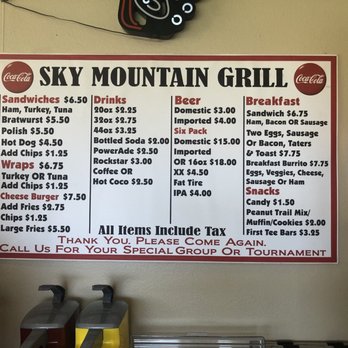 Sky Mountain Grill - Menu. - New American Near Me - Hurricane, Utah Sky Mountain Grill - Menu. - New American Near Me - Hurricane, Utah