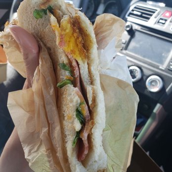 Higher Taste, Plant-Based - Vegan breakfast sandwich. May not look like much, but the taste is packed in there and sandwich is huge! - Vegan Near Me - Long Beach, California Higher Taste, Plant-Based - Vegan breakfast sandwich. May not look like much, but the taste is packed in there and sandwich is huge! - Vegan Near Me - Long Beach, California