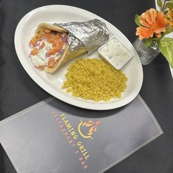Flaming Grill - Gyro Sandwich with rice