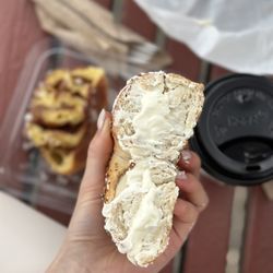 Shirley's Bagels - Everything Bagel with cream cheese