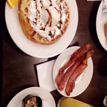George's - Belgian waffle Sunday with Bacon!!!! Omg!!! So good!!! - American Near Me - New York, New York George's - Belgian waffle Sunday with Bacon!!!! Omg!!! So good!!! - American Near Me - New York, New York