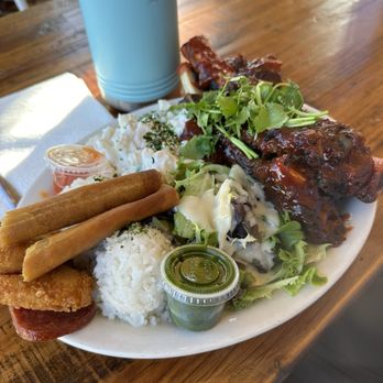 Enseamada Cafe - 808 mix plate with beef ribs - Filipino Near Me - Everett, Washington