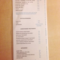 CANA Hair Salon - Prices of services