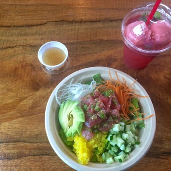 Up Roll Cafe - Honolulu - Love these healthy bowls. Treated myself to a strawberry mint float after - Sushi Bars Near Me - Honolulu, Hawaii