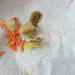 Brown decaying lettuce in my wrap
