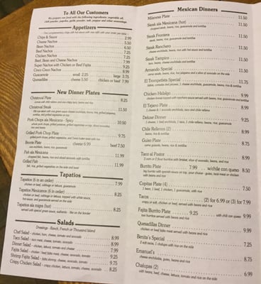 Menu photo 5 Hidalgo's Restaurant Christoval, TX