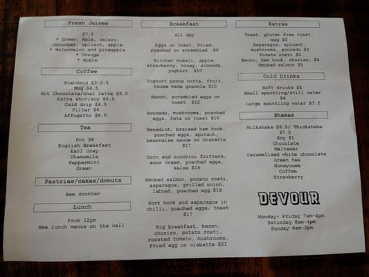 Menu photo 2 Devour dessert bar Adelaide, SA