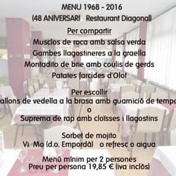 Diagonal - MENU ANIVERSARIO HASTA EL 15 DE JUNIO