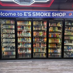 Exterior outside entrance of E’s Smoke & Vape Mini Mart - Lancaster, California Exterior outside entrance of E’s Smoke & Vape Mini Mart - Lancaster, California