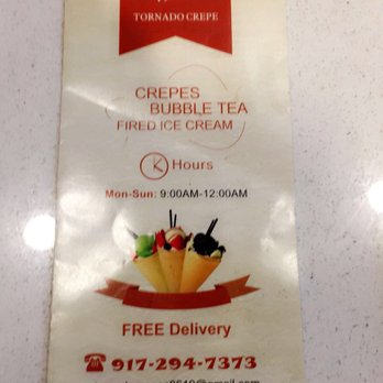 Tornado Crepe - Menu - Bubble Tea Near Me - Jackson Heights, New York