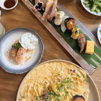 Tsukiyo Sushi - Seared salmon sushi, Uni Cream Pasta, Dinner Sushi Set - Sushi Bars Near Me - Westminster, California Tsukiyo Sushi - Seared salmon sushi, Uni Cream Pasta, Dinner Sushi Set - Sushi Bars Near Me - Westminster, California