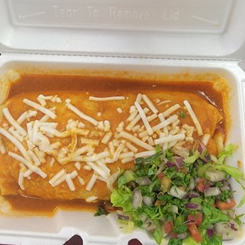 Borreguitas Bar Express - Vegan wet burrito with red sauce - Mexican Near Me - Pomona, California