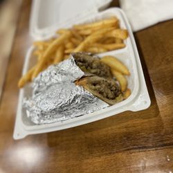 Charbroiled Chicken & Grill - Steak and cheese with fries
