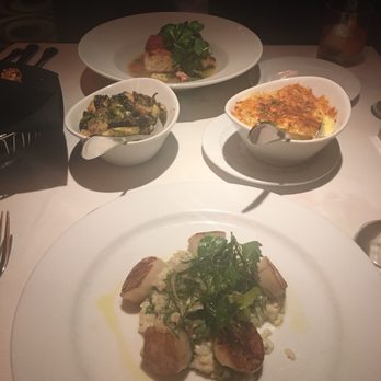 Ocean Prime - Scallops with jalapeño au gratin potatoes and Brussel sprouts - Seafood Near Me - Washington, DC, District of Columbia