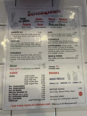 Menu photo 1 Sonoratown Long Beach, CA Menu photo 1 Sonoratown Long Beach, CA
