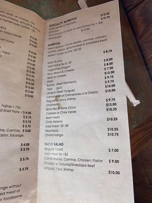 Menu photo 1 El Indio's Portland, OR