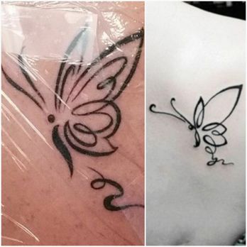 Bonneville Tattoo - The picture on the right was what I wanted and the one on the left was the one he designed for me. - Tattoo Near Me - Riverton, Utah Bonneville Tattoo - The picture on the right was what I wanted and the one on the left was the one he designed for me. - Tattoo Near Me - Riverton, Utah