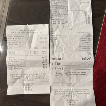 Kung Fu Saloon - Receipt - Venues & Event Spaces Near Me - San Antonio, Texas