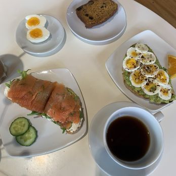 Meraki Coffee - Banana bread, avocado toast with egg, and lox toast! Yum - Coffee & Tea Near Me - Eugene, Oregon