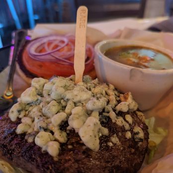 Barrio Brewing - $14 Black & Blue USDA Prime ground chuck Cajun spiced hamburger, gorgonzola. $1.50 sub fries for tortilla soup. Amazingly good. 3-2022 - Breweries Near Me - Tucson, Arizona Barrio Brewing - $14 Black & Blue USDA Prime ground chuck Cajun spiced hamburger, gorgonzola. $1.50 sub fries for tortilla soup. Amazingly good. 3-2022 - Breweries Near Me - Tucson, Arizona