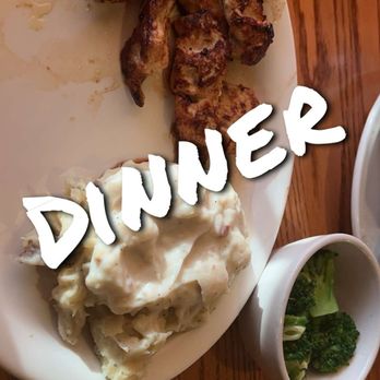 Cracker Barrel Old Country Store - Grilled tender dinner , mashed potatoes, steak fries , broccoli and unsweetened ice tea . - Breakfast & Brunch Near Me - Springfield, Illinois