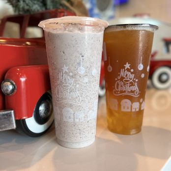 Sharetea - 12/20/24: cookies and cream and Peach Tea with Aiyu Jelly - Bubble Tea Near Me - Northridge, California Sharetea - 12/20/24: cookies and cream and Peach Tea with Aiyu Jelly - Bubble Tea Near Me - Northridge, California
