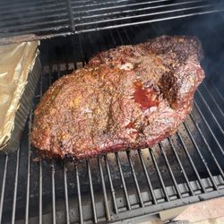 Arroyo Grand Meat Company & Village Butcher Shop - Brisket, halfway through the cook.