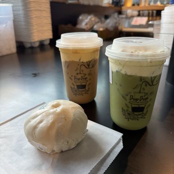 Drip Drip Coffeehouse - Salted Egg Yolk Coffee, Matcha Banana Latte, Banh bao Char Siu (Bbq Pork) - Coffee & Tea Near Me - Seattle, Washington
