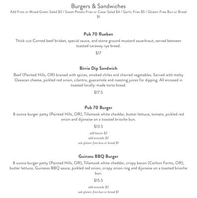 Menu photo 3 Pub 70 Seattle, WA Menu photo 3 Pub 70 Seattle, WA
