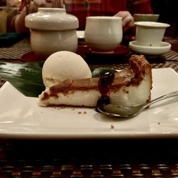 HanGawi - Soy cheesecake with a scoop of ice cream. - Vegetarian Near Me - New York, New York HanGawi - Soy cheesecake with a scoop of ice cream. - Vegetarian Near Me - New York, New York
