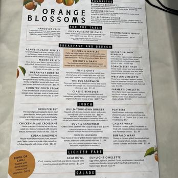 Orange Blossoms - Jax - Menu - New American Near Me - Jacksonville, Florida