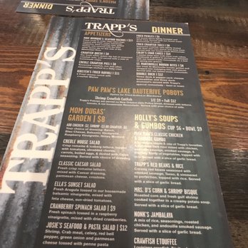 Trapps - Menu page 1 - Cajun/Creole Near Me - West Monroe, Louisiana Trapps - Menu page 1 - Cajun/Creole Near Me - West Monroe, Louisiana
